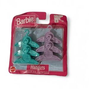 1993 Barbie Clip-On Hangers Blue & Purple Set of 6 New Sealed Mattel 65008